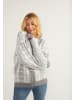 usha BLUE LABEL Damen Oversize Cardigan in Grau Weiss