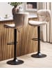 Beliani 2er-Set Drehhocker VALETTA in Beige/Schwarz
