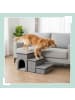relaxdays Hundetreppe in Hellgrau - (B)75 x (H)43 x (T)33 cm