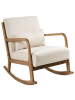 Beliani Schaukelsessel SKOVDE in Beige/Braun - (W) 66 x (H) 82 x (L) 79 cm