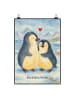 Mr. & Mrs. Panda Plakat Pinguin umarmen Design ohne Spruch in Weiß