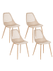Beliani 4er-Set Esszimmerstuhl MONTELLO in Beige/Braun