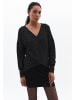 OXXO V-Ausschnitt-Pullover BLACK SHINY