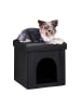 relaxdays Hundebox Sitzhocker in Schwarz - (B)38 x (H)38 x (T)38 cm