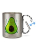 Mr. & Mrs. Panda Thermo Kaffeebecher Avocado Glücklich ohne Spruch in Silber