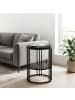 relaxdays Beistelltisch in Schwarz - (B)40 x (H)56 x ø 40 cm
