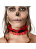 tectake Tailliertes, ärmel- und trägerloses Kleid mit Reißverschluss, schwarz/rot