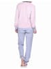 NORMANN Frottee Pyjama langarm Bündchen Streifen - 71530 in Rosa