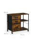 relaxdays Rollcontainer in Braun/ Schwarz - (B)75 x (H)68 x (T)40 cm