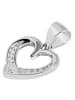 Adeliás Damen Anhänger – Herzanhänger aus 925 Silber mit Zirkonia in silber