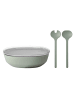 Mepal Servierschale mit Deckel & Salatbesteck Silueta in 4000 ml in Nordic Sage