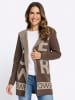 Sieh an! Long-Strickjacke in schoko-beige-gemustert