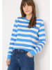 Cecil Gestreiftes Sweatshirt in Fountain Blue