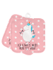 Mr. & Mrs. Panda Topfuntersetzer Einhorn Fitness mit Spruch in Rot Pastell