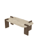 CALICOSY Couchtisch ELIA in Travertin/Walnuss - (W) 120  x (H) 35  x (L) 60  cm