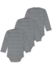 Normani Outdoor Sports 3er Pack Baby Merino Body Langarm Auckland in Grau gestreift