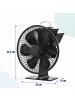 relaxdays Kaminventilator in Schwarz - (B)19 x (H)21,5 x (T)11 cm