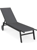 COSTWAY Sonnenliege mit Rollen Metall in Grau
