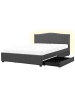 Beliani 12-tlg Doppelbett mit LED MONTPELLIER in Grau