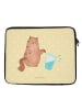 Mr. & Mrs. Panda Laptoptasche Katze Wasserglas ohne Spruch in Gelb Pastell