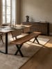 KADIMA DESIGN Esszimmerbank 140x40x45,5 cm Massivholz / Metall mit