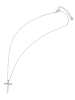 Adeliás Unisex Halskette – Kreuz aus Edelstahl 43 cm in silber