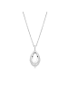 Luxenter necklace in polished metal alloy with rhodium-plated zirconia finish - Liwen