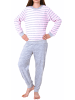NORMANN Frottee Pyjama langarm Bündchen Schlafanzug Herz - 55938 in rosa
