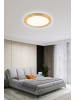 home24 LED-Deckenleuchte Hina in Weiß / Holzoptik