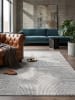 KADIMA DESIGN ERESMA Teppich Kurzflor Grau 140x200 Geometrisch Polyester Wohnzimmer in Grau