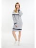 usha BLUE LABEL Damen Strickkleid in Grau Mehrfarbig