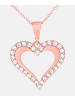 Vanlere Halskette mit Anhänger aus 375 Roségold mit Zirkonia Herz-Design in Roségold