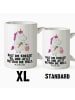 Mr. & Mrs. Panda Bürotasse Einhorn Gemüse mit Spruch in Weiß