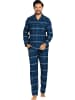 Comte Flanell Schlafanzug in marine
