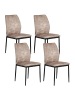 Beliani 4er-Set Esszimmerstuhl ROCHEPORT in Beige/Schwarz