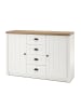 Feldmann-Wohnen Sideboard Provence Pinie weiß / Eiche hell 130 / 43 / 88cm