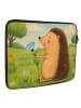 Mr. & Mrs. Panda Notebook Tasche Igel Blumen Design ohne Spruch in Weiß