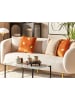 Beliani 2er-Set Dekokissen TULIP in Orange/Gold