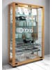 VCM  Glas Stand Vitrine Lumo Mini Spiegel in Buche