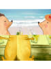 Mr. & Mrs. Panda Glas Giraffe Zufrieden mit Spruch in Transparent