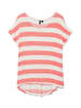 Vero Moda Gestreiftes T-Shirt mit Rundhalsausschnitt und Kurzarm in Rot-2