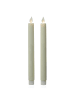 MARELIDA 2er Set LED Stabkerzen Tafelkerzen mit beweglicher Flamme H: 24cm in creme