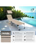 tectake klappbare Aluminium Sonnenliege, 220 x 60,5 x 34 cm, mit Seitentasche