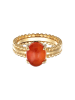 Elli Ring 925 Sterling Silber Kugel, Oval in Orange