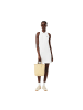 Lacoste Beige Leder Handtasche