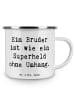 Mr. & Mrs. Panda Tasse Spruch Bruder Superheld mit Spruch in Weiß