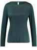 Gerry Weber Fließendes Langarmshirt mit Material-Patch in Grün