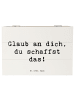 Mr. & Mrs. Panda Geschenkbox Spruch Schulanfang Glaube mit Spruch in Weiß
