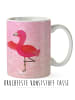 Mr. & Mrs. Panda Tasse Flamingo Yoga ohne Spruch in Aquarell Pink