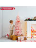 COSTWAY 150 cm Tannenbaum mit Schnee in Rosa